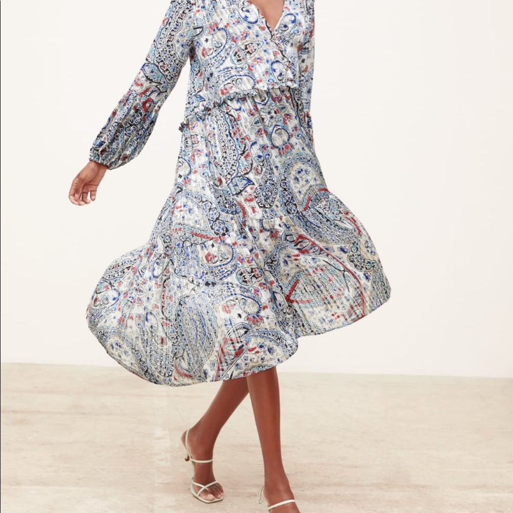 NWT Zara dress size L with metallic thread